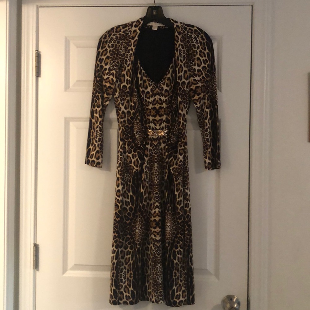 Gorgeous leopard print dress with metal detail